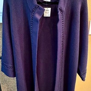 Phase 3, brand new with tags! Navy blue long cardigan with detailed links.
